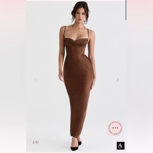 House of CB Charmaine Dress Brown NWT